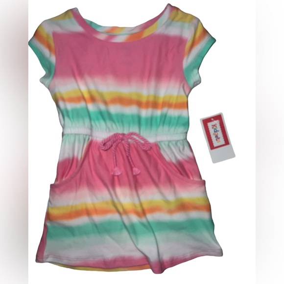 Kidgets Other - Kidgets Pink and Green Striped Casual Dress